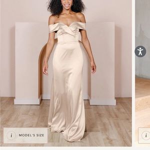 Revelry Gold Champagne Bridesmaids Dress